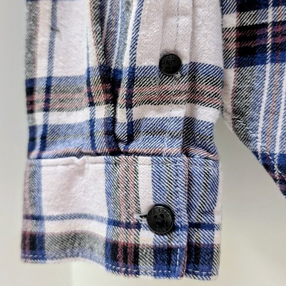 Vans Meridian Plaid Flannel Button Down Shirt in Blue & White - Picture 4 of 14